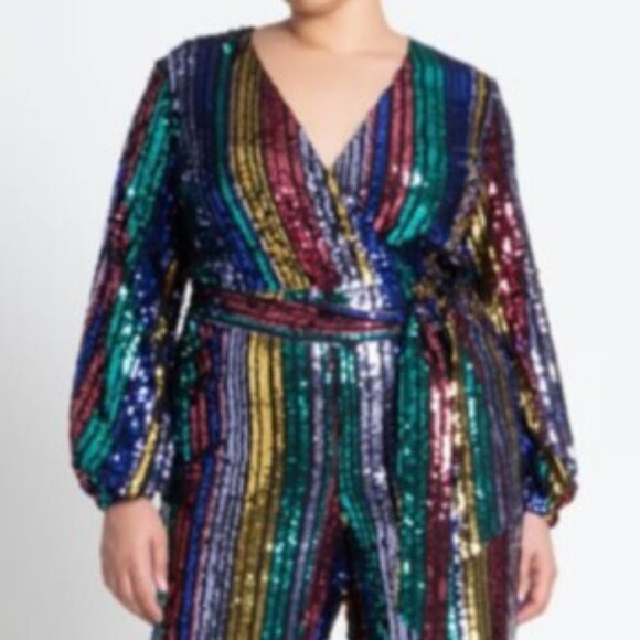 Fabulous Sequined Jumpsuit for Holiday Fun - Picture 1 of 4